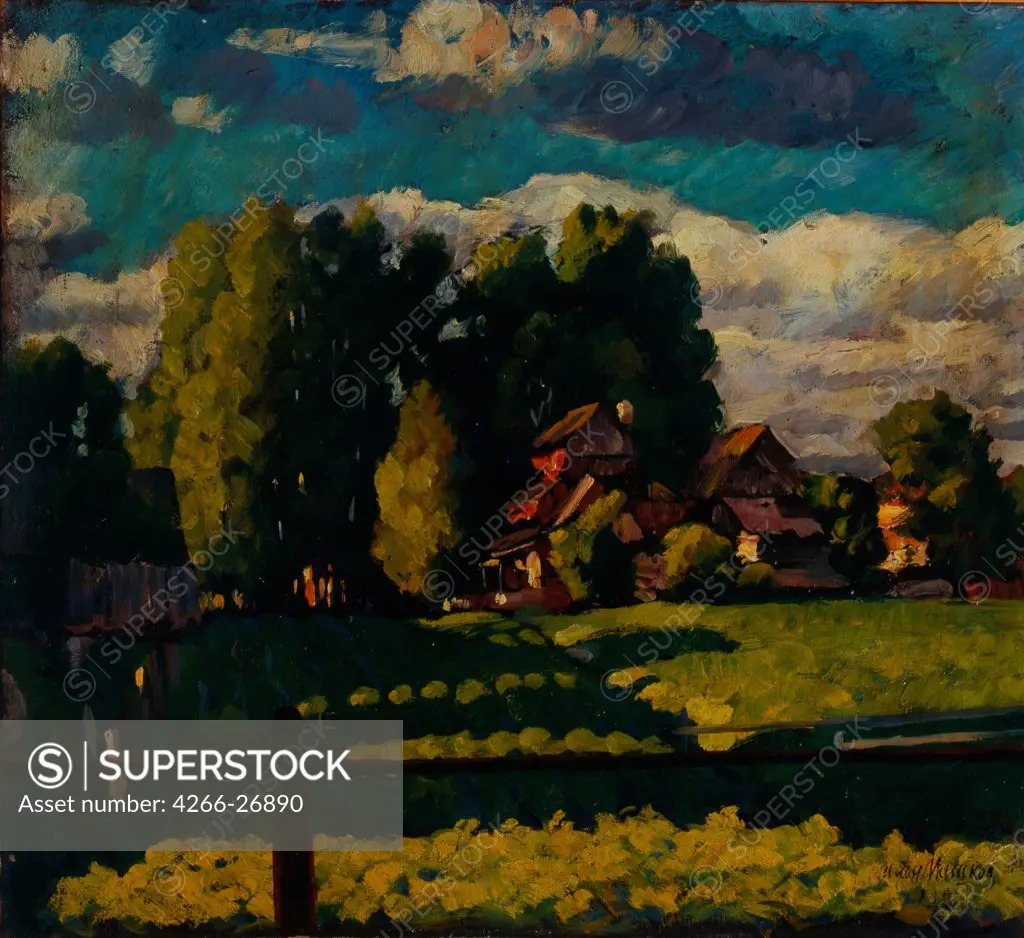Ostrovki by Mashkov, Ilya Ivanovich (1881-1958)  State Museum Abramtsevo Estate, near Moscow  1923  Russia  Oil on canvas  Painting  Landscape