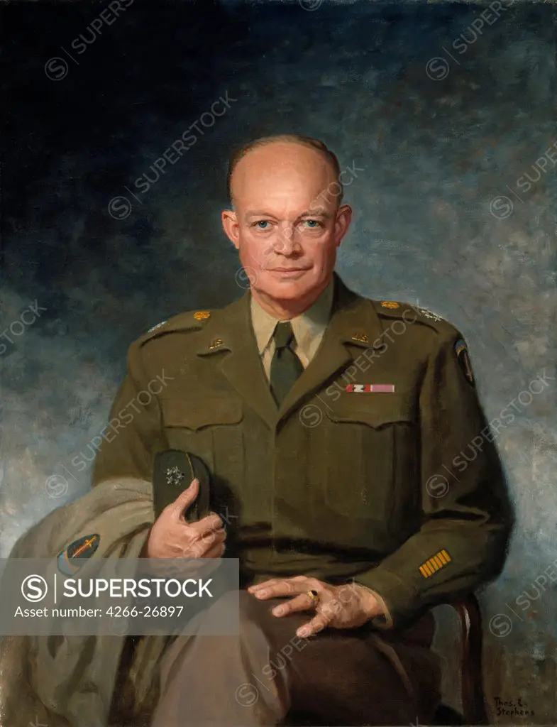 Portrait of Dwight D. Eisenhower by Stephens, Thomas Edgar (1885-1966)  Smithsonian National Museum  1947  The United States  Oil on canvas  Painting  Portrait