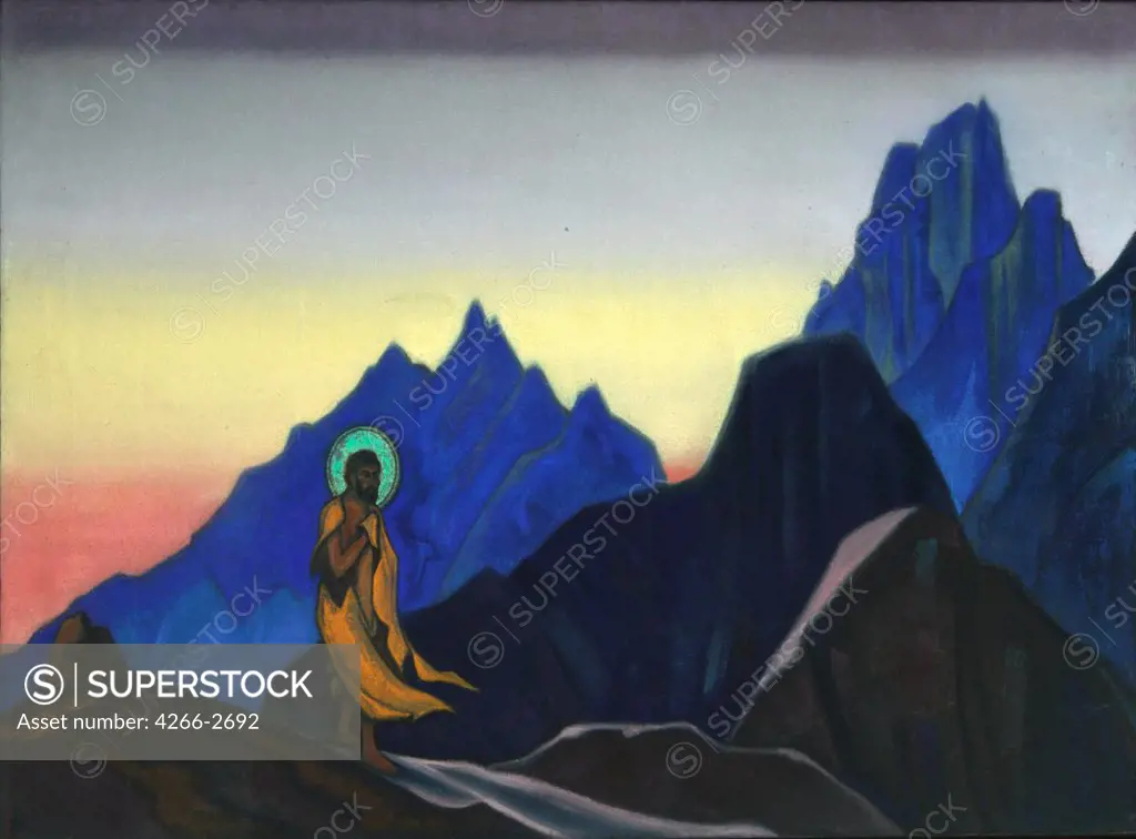 Roerich, Nicholas (1874-1947) International Centre of the Roerichs, Moscow 1943 76x122 Tempera on canvas Symbolism Russia Mythology, Allegory and Literature 