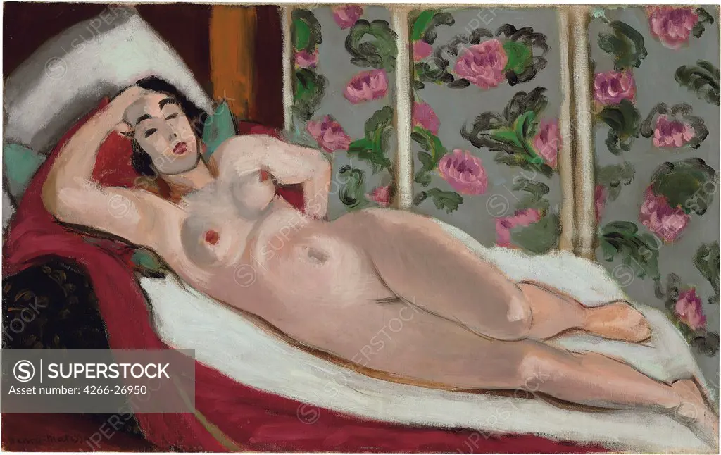 Nu a la chaise longue by Matisse, Henri (1869-1954)  Private Collection  1923  France  Oil on canvas  Painting  Nude painting