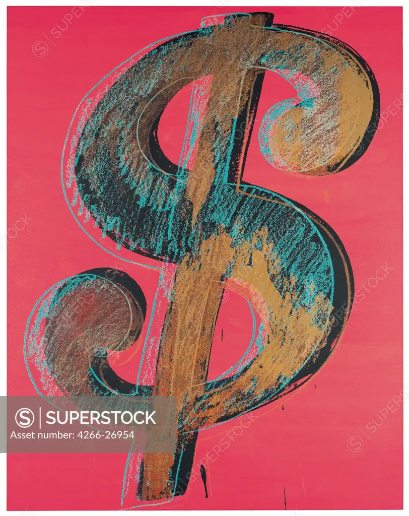 Dollar Sign by Warhol, Andy (1928-1987)  Private Collection  1981  The United States  Silkscreen ink on synthetic polymer paint on canvas  Painting  Mythology, Allegory and Literature