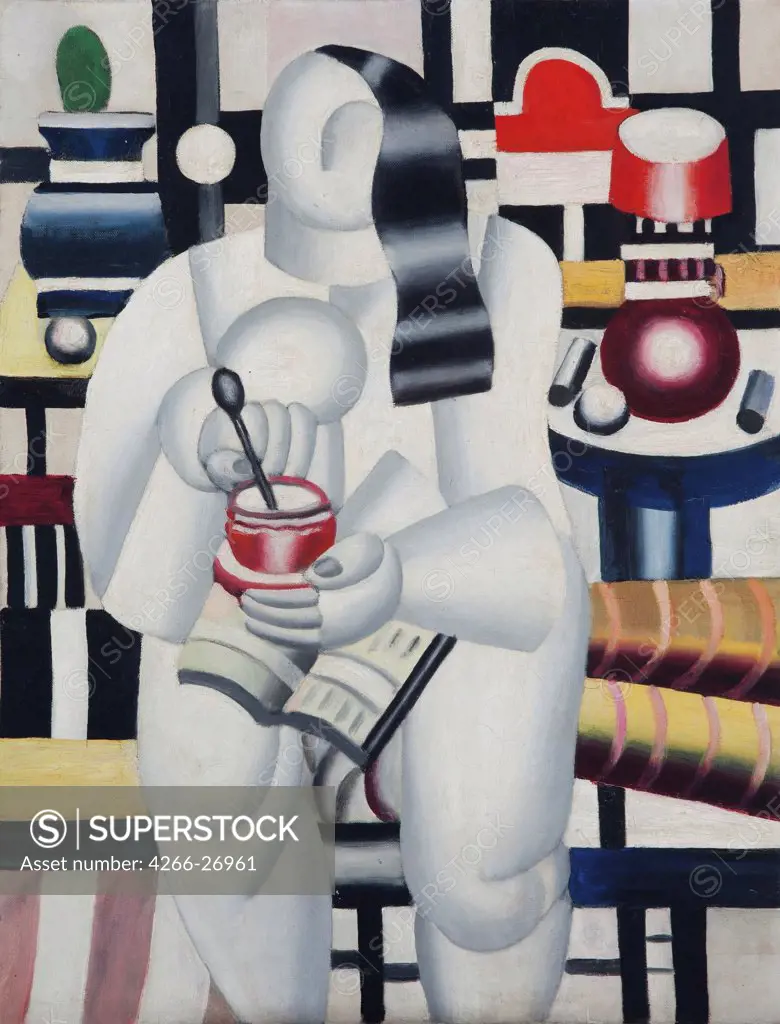 Cup of tea (La tasse de the) by Leger, Fernand (1881-1955)  Private Collection  1921  France  Oil on canvas  Painting  Genre