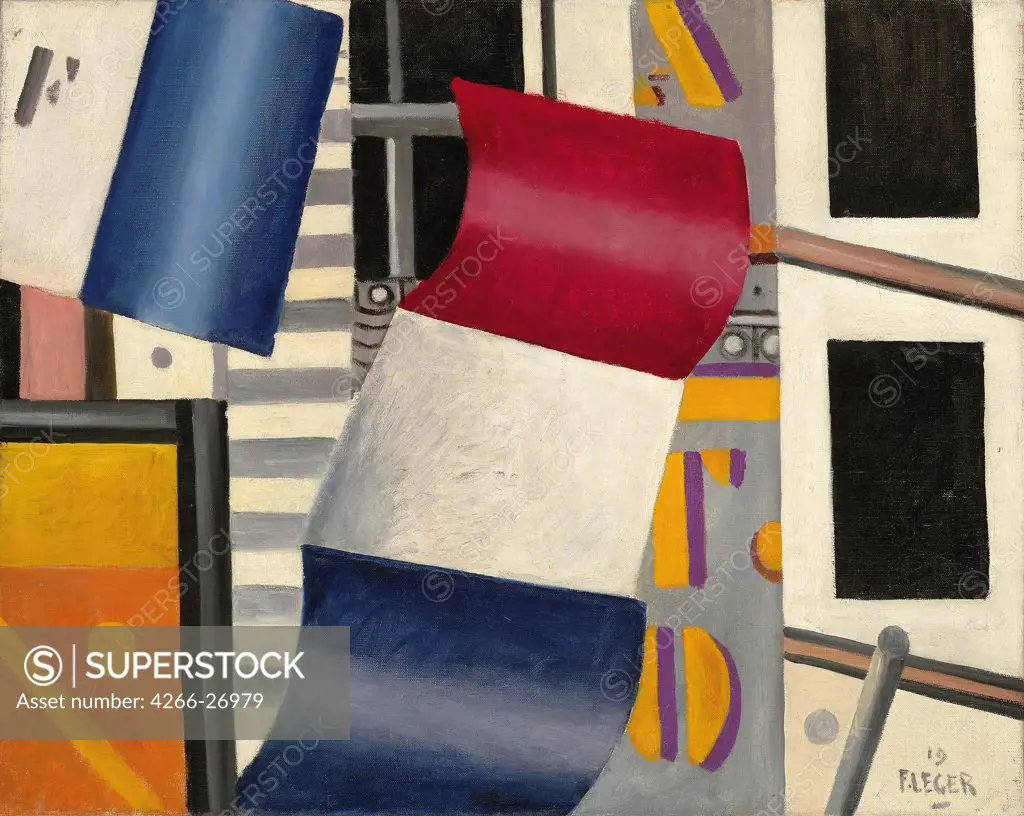 Le drapeau by Leger, Fernand (1881-1955)  Private Collection  1919  France  Oil on canvas  Painting  Abstract Art