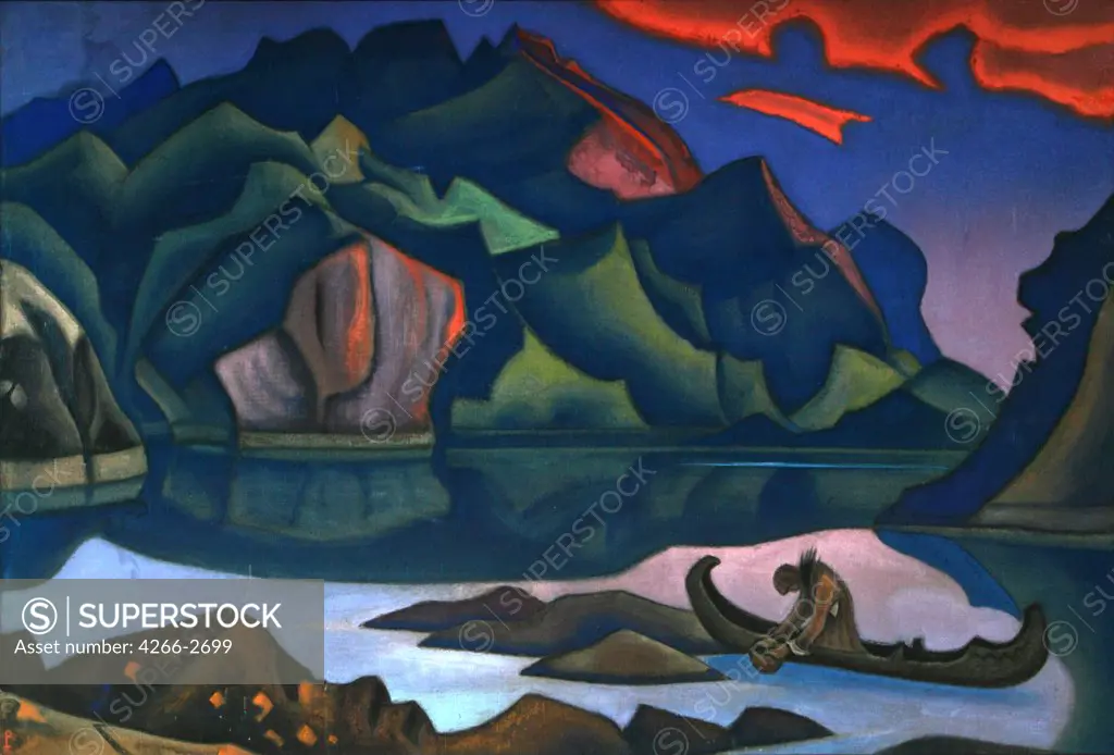 Roerich, Nicholas (1874-1947) International Centre of the Roerichs, Moscow 1947 91x150 Tempera on canvas Symbolism Russia Mythology, Allegory and Literature 