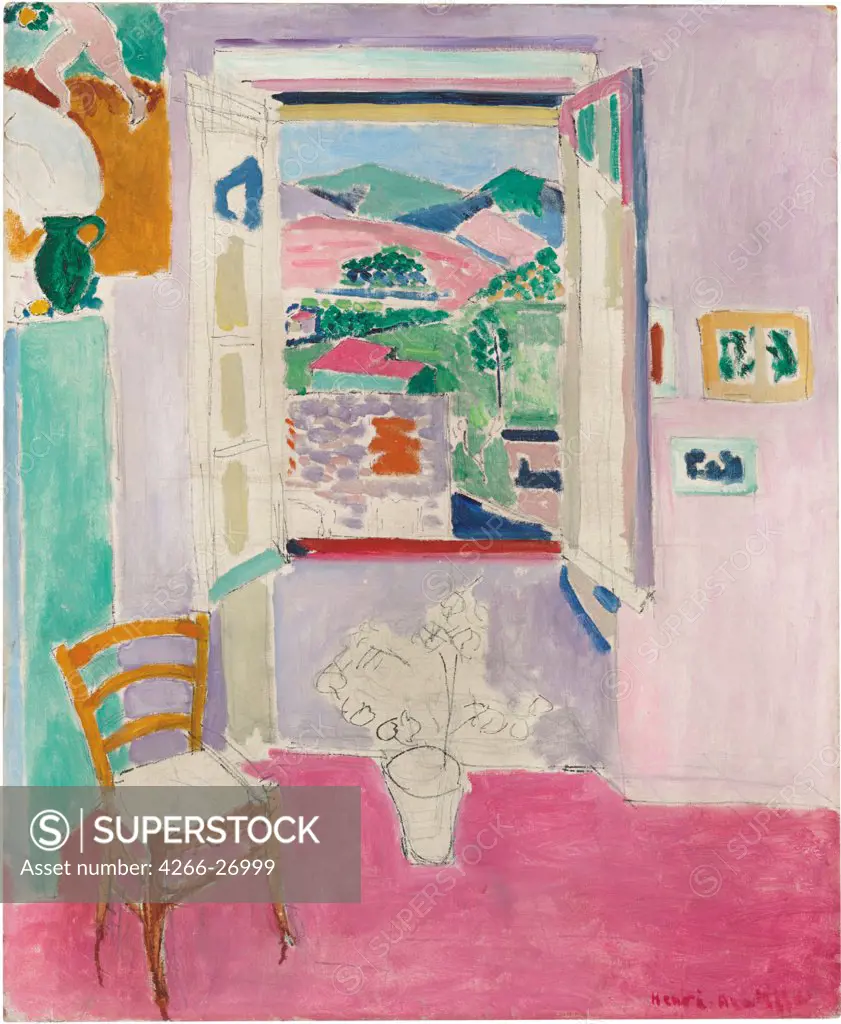 La fenetre ouverte by Matisse, Henri (1869-1954)  Private Collection  1911  France  Oil on canvas  Painting  Architecture, Interior