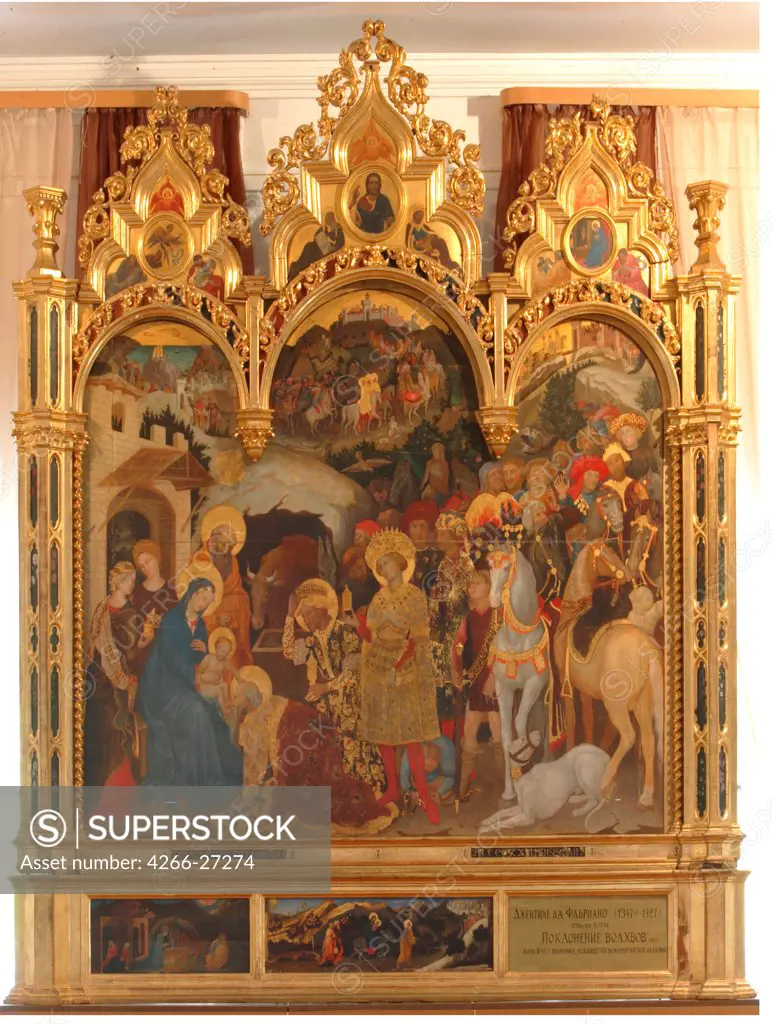 The Adoration of the Magi by Gentile da Fabriano (ca 1370-1427) / Regional I. Kramskoi Art Museum, Voronezh / Gothic / c.1420 / Italy, School of Umbria / Tempera on panel / Bible /