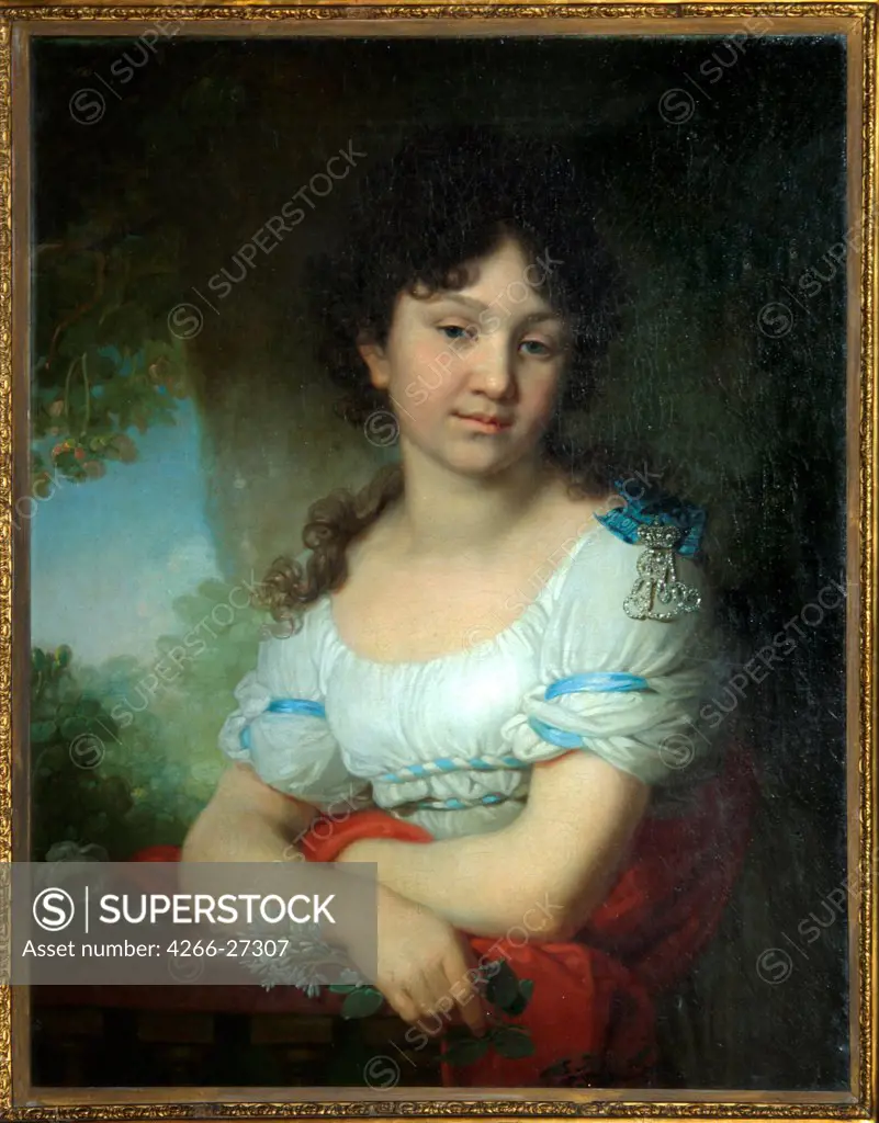 Portrait of Countess Maria Alexeyevna Orlova-Denisova by Borovikovsky, Vladimir Lukich (1757-1825) / State Tretyakov Gallery, Moscow / Neoclassicism / 1801 / Russia / Oil on canvas / Portrait / 75x60