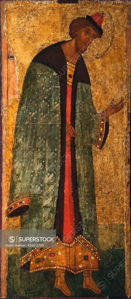 Russian icon by unknown painter, tempera on panel, 15th century, Novgorod School, Russia, Moscow, State Tretyakov Gallery