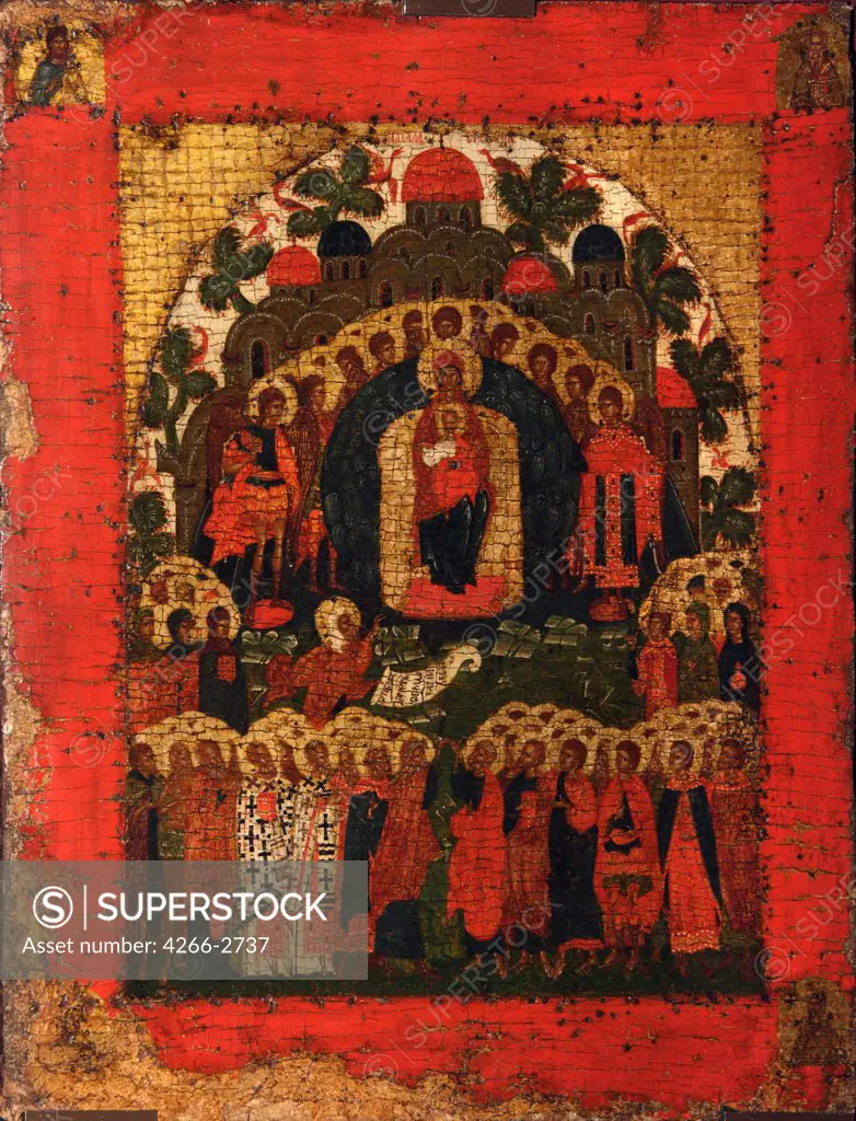 Russian icon by unknown painter, tempera on panel, 15th century, Russia, Moscow, State Tretyakov Gallery