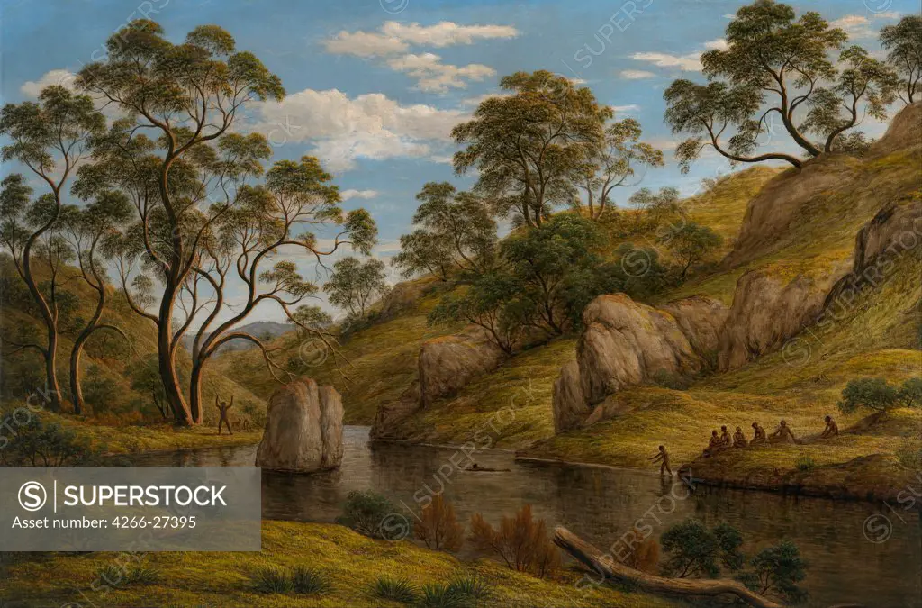The bath of Diana, Van Diemen's Land by Glover, John (1767-1849) / National Gallery of Australia, Canberra / Academic art / 1837 / Australia / Oil on canvas / Landscape,Mythology, Allegory and Literature / 96,5x134,5