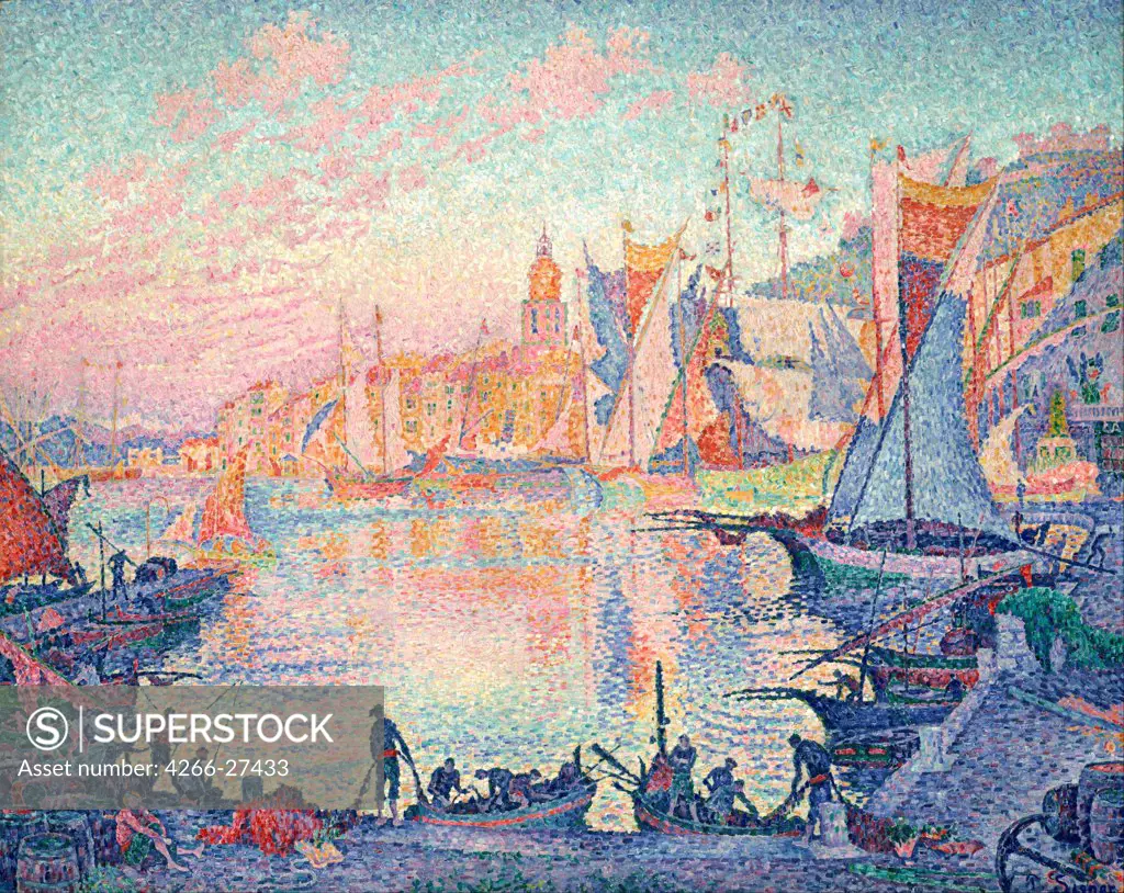 The Port of Saint-Tropez by Signac, Paul (1863-1935) / National Museum of Western Art, Tokyo / Postimpressionism / 1901-1902 / France / Oil on canvas / Landscape / 131x161,5