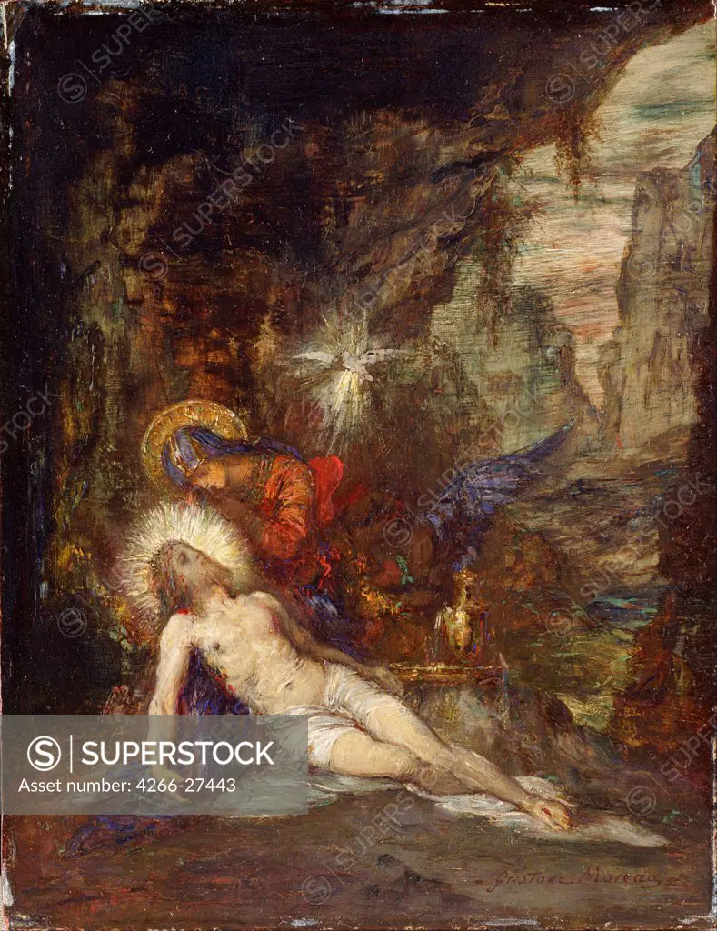 Pieta by Moreau, Gustave (1826-1898) / National Museum of Western Art, Tokyo / Symbolism / c. 1876 / France / Oil on wood / Bible / 23x16