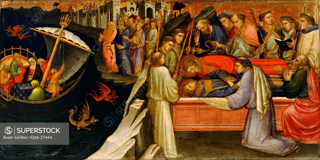 Predella Panel Representing Scenes from the Legend of Saint Stephen by Mariotto di Nardo (active 1394-1424) / National Museum of Western Art, Tokyo / Renaissance / 1408 / Italy / Tempera on panel / Bible / 29,6x57,5