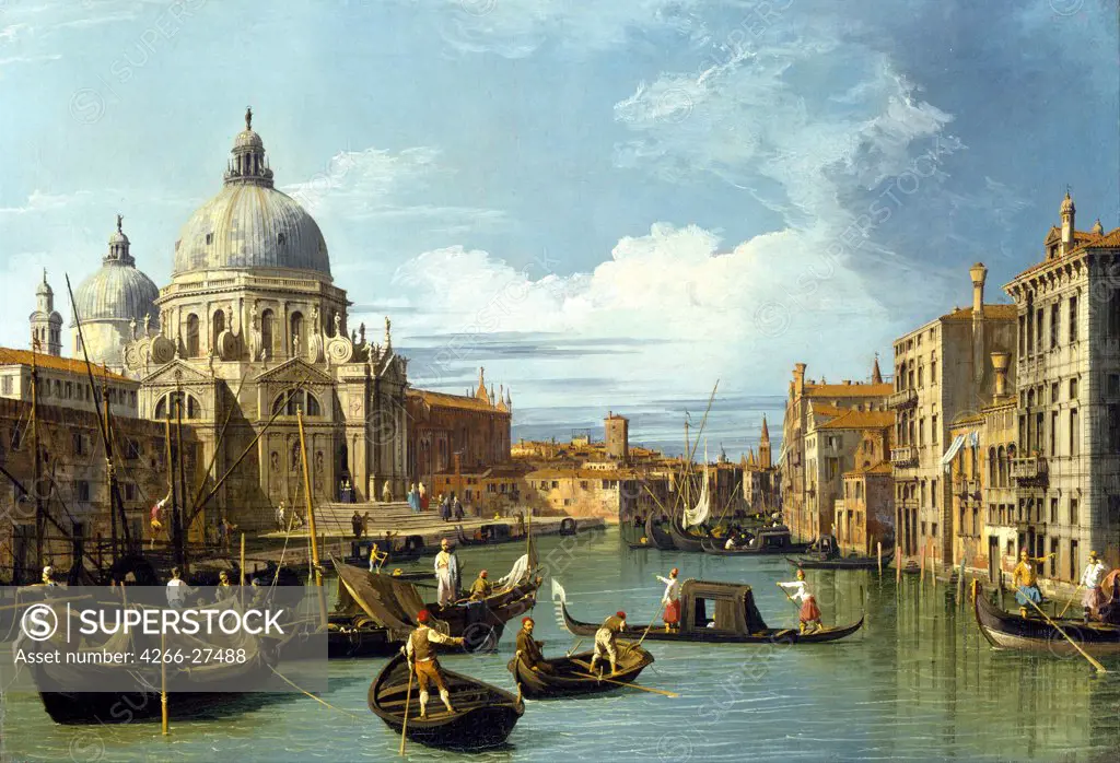 The Entrance to the Grand Canal, Venice by Canaletto (1697-1768) / Museum of Fine Arts, Houston / Rococo / ca 1730 / Italy, Venetian School / Oil on canvas / Landscape / 49x73