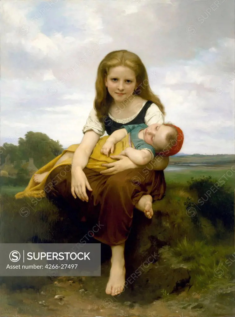 The Elder Sister (La Soeur ainee) by Bouguereau, William-Adolphe (1825-1905) / Museum of Fine Arts, Houston / Classicism / 1869 / France / Oil on canvas / Genre / 130x97,2