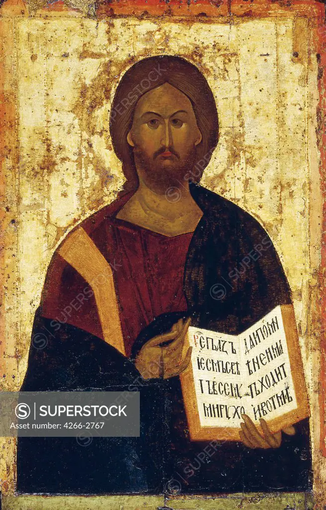 Jesus Christ, Byzantine icon, tempera on panel, 1387-1395, Russia, Moscow, State Tretyakov Gallery, 149x94