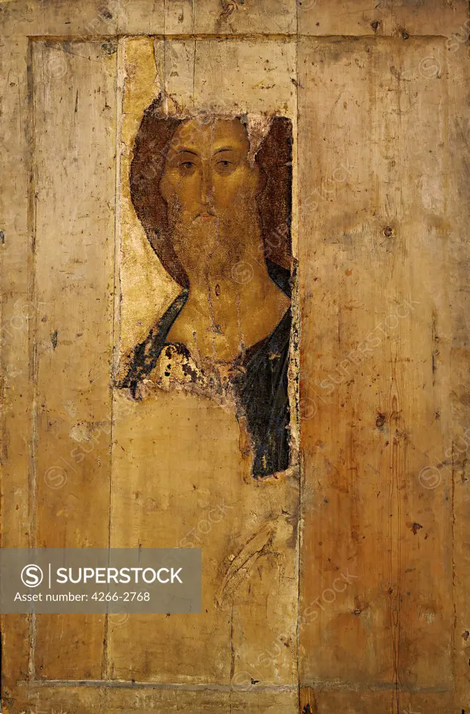 Jesus Christ by Andrei Rublev, tempera on panel, circa 1410, 1360/70-1430, Russia, Moscow, State Tretyakov Gallery, 158x108