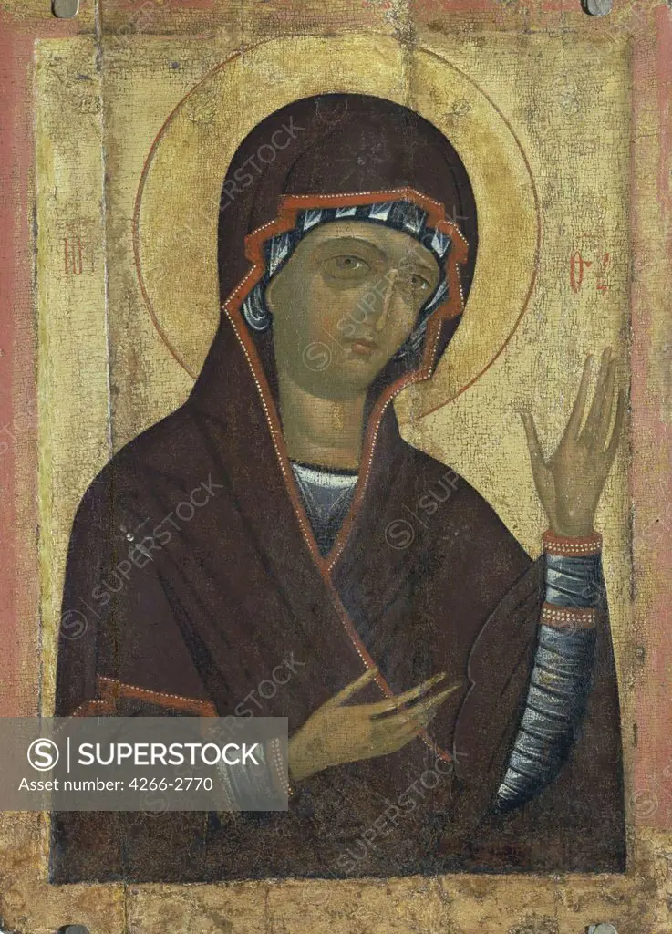 Virgin Mary, Russian icon, tempera on panel, Russia, Moscow, State A. Rublyov Museum of Ancient Russian Art, 80x57, 5