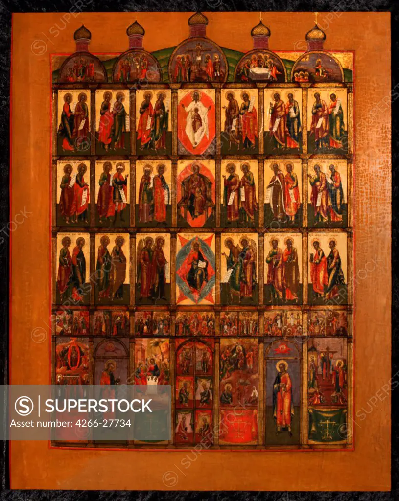 The Iconostasis by Russian icon   / Private Collection / Russian icon painting / Early 19th cen. / Russia, School of Palekh / Tempera on panel / Bible /