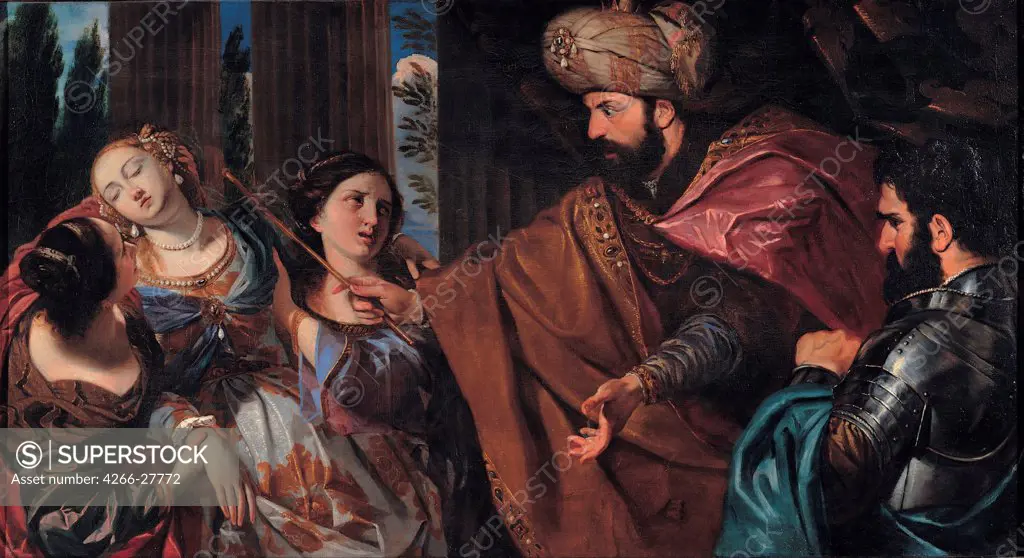 Esther before Ahasuerus by Bonatti, Giovanni (1635-1681) / Musei Capitolini, Rome / Baroque / Between 1660 and 1670 / Italy / Oil on canvas / Bible / 105x192