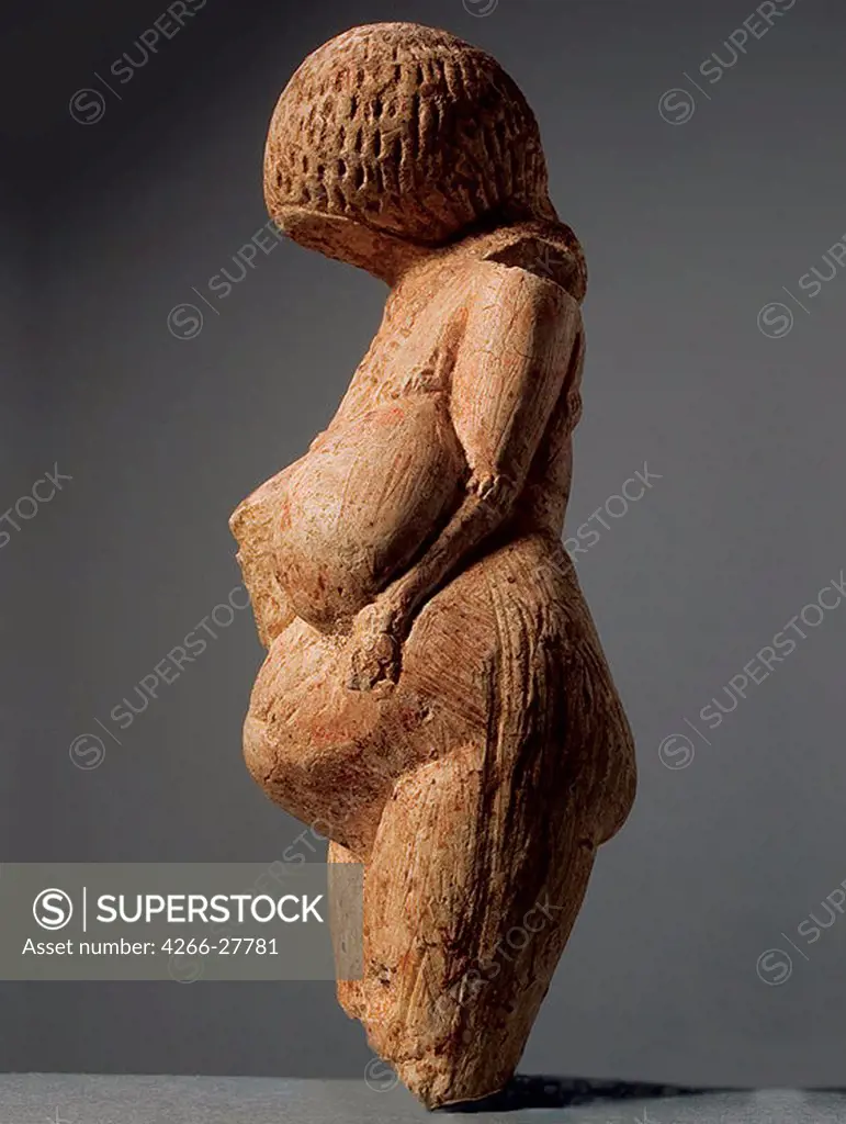 Female Figurine (Venus of Kostenki) by Russian Forest Cultures   / State Hermitage, St. Petersburg / Ancient Cultur / 23,000-21,000 BC /  / Limestone / Objects / H 10,2