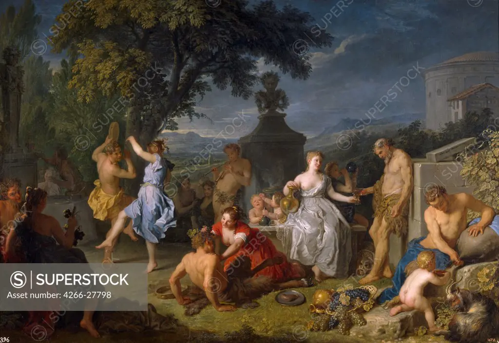 Bacchanalia by Houasse, Michel-Ange (1680-1730) / Museo del Prado, Madrid / Baroque / 1719 / France / Oil on canvas / Mythology, Allegory and Literature / 125x180