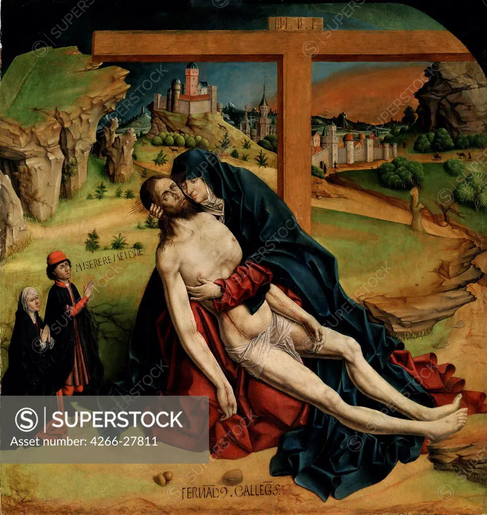 Pieta by Gallego, Fernando (c. 1440-1507) / Museo del Prado, Madrid / Gothic / 1465-1470 / Spain / Oil on wood / Bible / 118x111