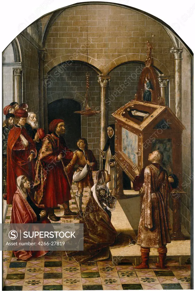 The Tomb of Saint Peter Martyr by Berruguete, Pedro (1450-1503) / Museo del Prado, Madrid / Gothic / 1493-1499 / Spain / Oil on wood / Bible / 131x85