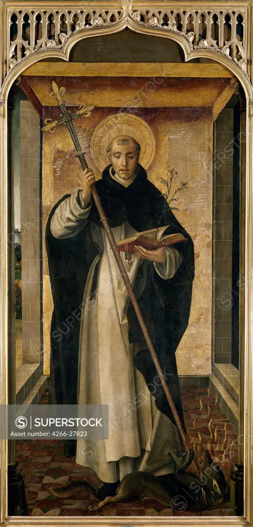 Saint Dominic by Berruguete, Pedro (1450-1503) / Museo del Prado, Madrid / Gothic / 1493-1499 / Spain / Oil on wood / Bible / 177x90