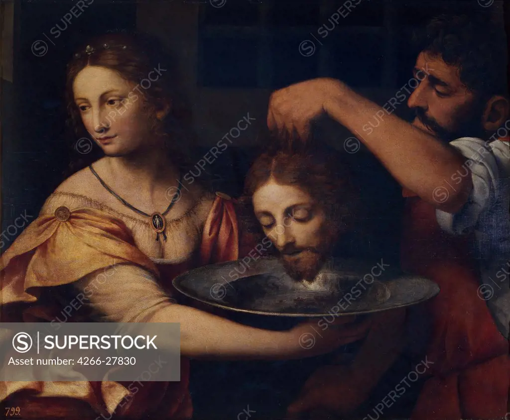 Salome receives the Head of John the Baptist by Luini, Bernardino (ca. 1480-1532) / Museo del Prado, Madrid / Renaissance /  / Italy, Milanese school / Oil on wood / Bible / 62x78