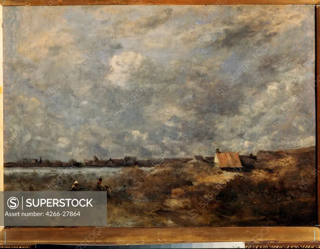 Stormy Weather. Pas de Calais by Corot, Jean-Baptiste Camille (1796-1875) / State A. Pushkin Museum of Fine Arts, Moscow / Barbizon / c. 1870 / France / Oil on canvas / Landscape / 38x55