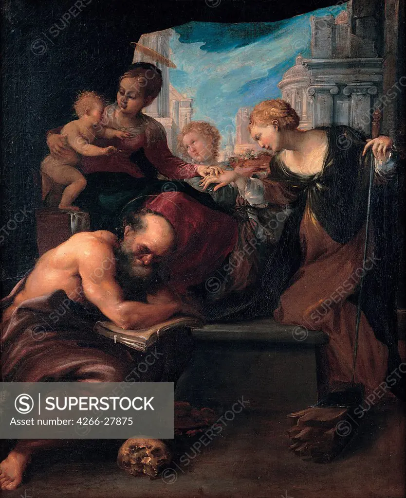 The Mystic Marriage of Saint Catherine by Faccini, Pietro (1562-1602) / Musei Capitolini, Rome / Baroque / 1595-1599 / Italy, Bolognese School / Oil on canvas / Bible / 101x84