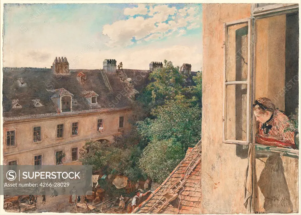 View of the Alservorstadt by Alt, Rudolf von (1812-1905) / Albertina, Vienna / Romanticism / 1872 / Austria / Watercolour and white colour on paper / Landscape / 27,6x38,8