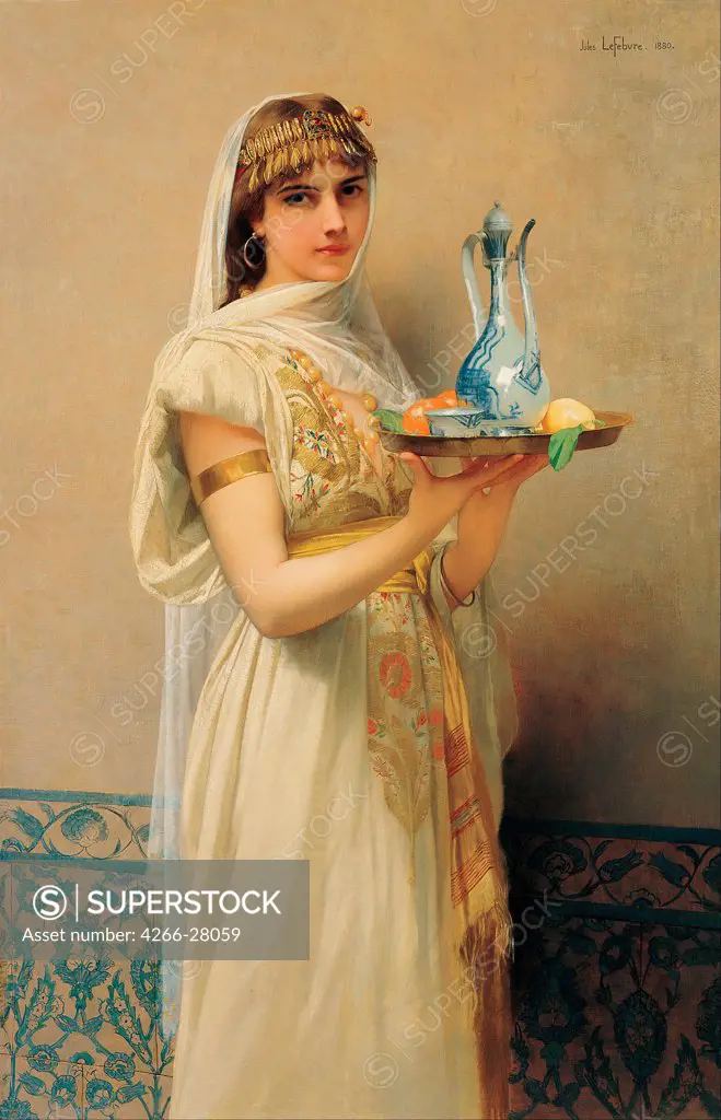 Servant by Lefebvre, Jules Joseph (1836-1911) / Pera Museum, Istanbul / Orientalism / 1880 / France / Oil on canvas / Genre / 128x82,5