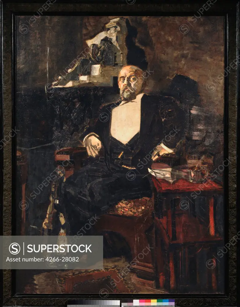 Portrait of the Founder of the first Russian Private Opera Savva Mamontov (1841-1918) by Vrubel, Mikhail Alexandrovich (1856-1910) / State Tretyakov Gallery, Moscow / Symbolism / 1897 / Russia / Oil on canvas / Portrait / 187x142,5