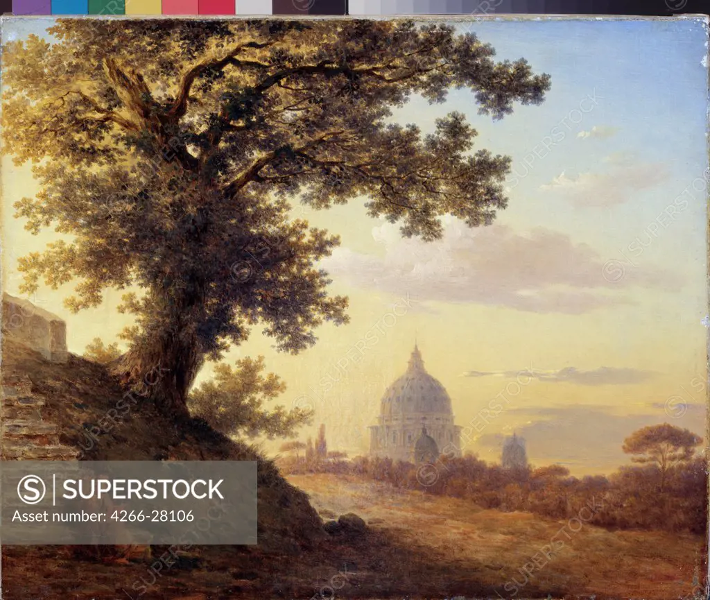 The Torquato Tasso's Oak in Rome by Vorobyev, Maxim Nikiphorovich (1787-1855) / State Russian Museum, St. Petersburg / Russian Painting of 19th cen. / 1848 / Russia / Oil on canvas / Landscape / 36x43