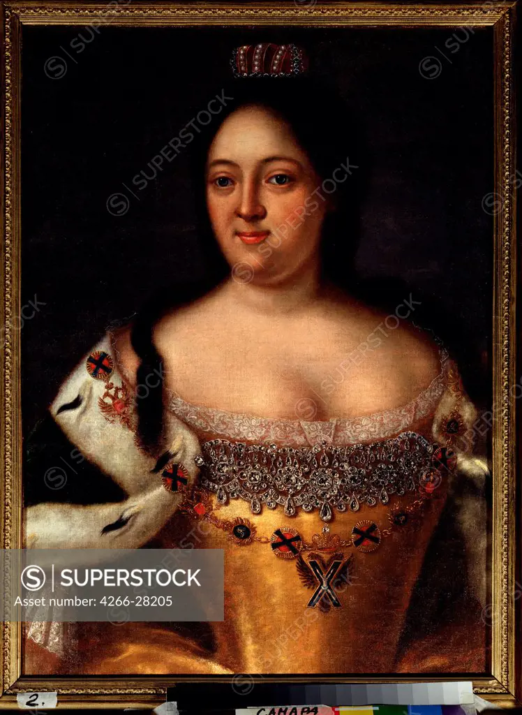 Portrait of Empress Anna Ioannovna (1693-1740) by Wedekind, Johann-Heinrich (1674-1736) / State Art Museum, Samara / German Painting of 18th cen. /  / Germany / Oil on canvas / Portrait / 76x57