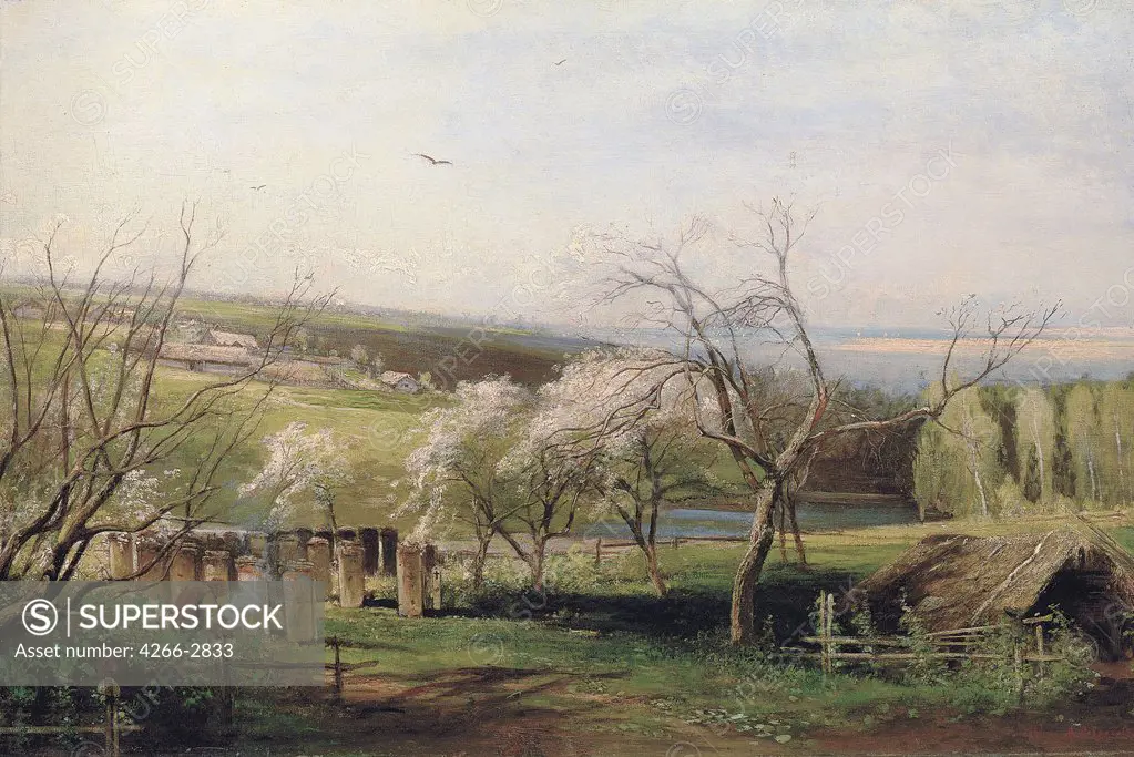 Country landscape by Alexei Kondratyevich Savrasov, oil on canvas, 1867, 1830-1897, Russia, Moscow, State Tretyakov Gallery, 65x110, 7