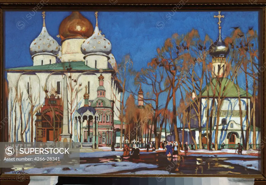 The Cathedral of the Dormition of the Trinity Lavra of St. Sergius by Yuon, Konstantin Fyodorovich (1875-1958) / State Open-air Museum of the Trinity Lavra of St. Sergius, Sergyev Possad / Russian Painting, End of 19th - Early 20th cen. / 1920 / Russia /