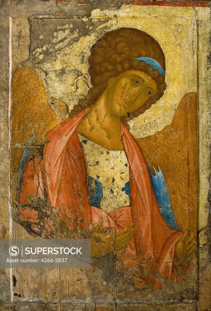 Archangel Michael by Andrei Rublev, tempera on panel, circa 1410, 1360/70-1430, Russia, Moscow, State Tretyakov Gallery, 158x108
