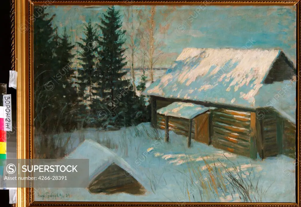 Winter Day by Grabar, Igor Emmanuilovich (1871-1960) / Regional I. Kramskoi Art Museum, Voronezh / Modern / 1939 / Russia / Oil on canvas / Landscape / 68,5x90,5