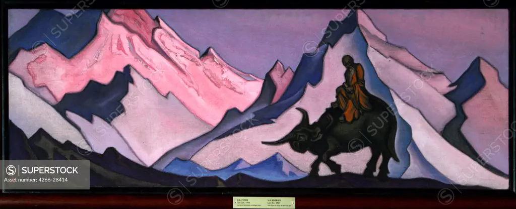 Laozi by Roerich, Nicholas (1874-1947) / State Oriental Art Museum, Moscow / Symbolism / 1943 / Russia / Tempera on canvas / Genre,Mythology, Allegory and Literature / 38,5x122,5