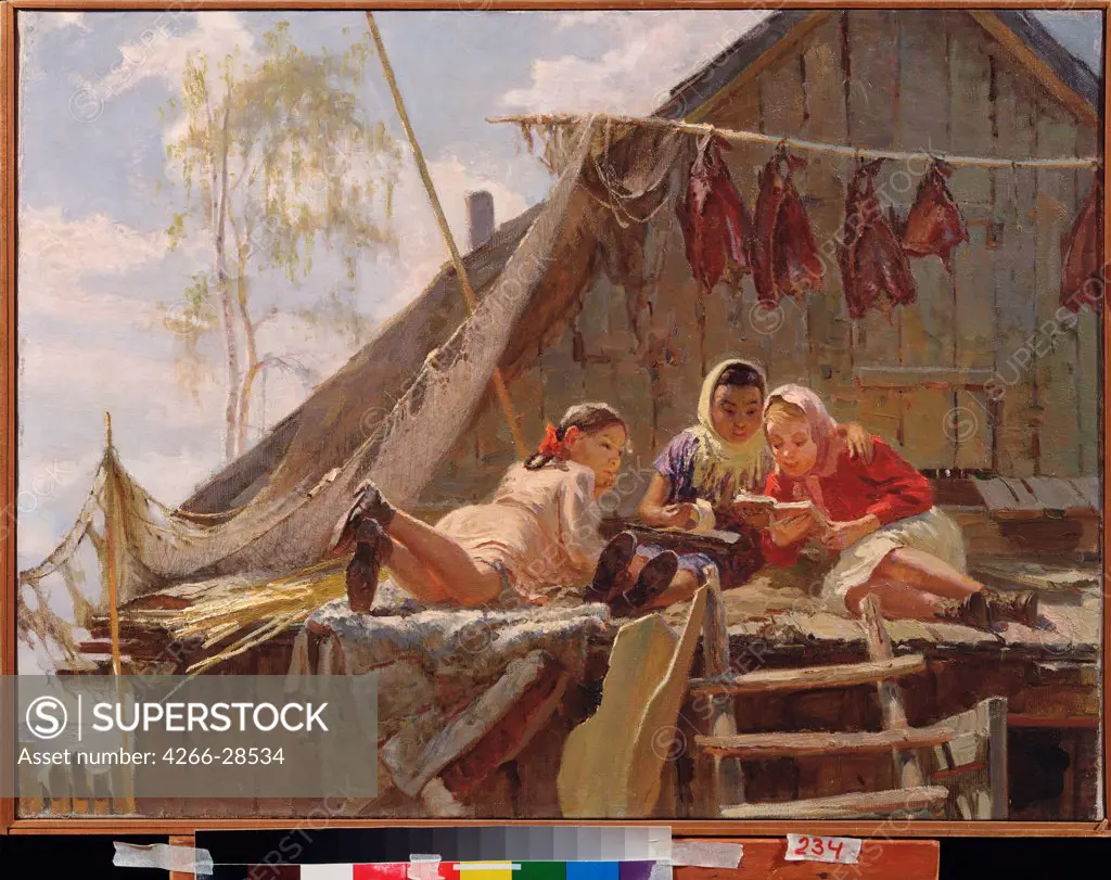 Before an Examination by Tsivelev, Georgi Alexandrovich (1914-c. 1960) / Far Eastern Art Museum, Khabarovsk / Soviet Art /  / Russia / Oil on canvas / Genre / 60x80