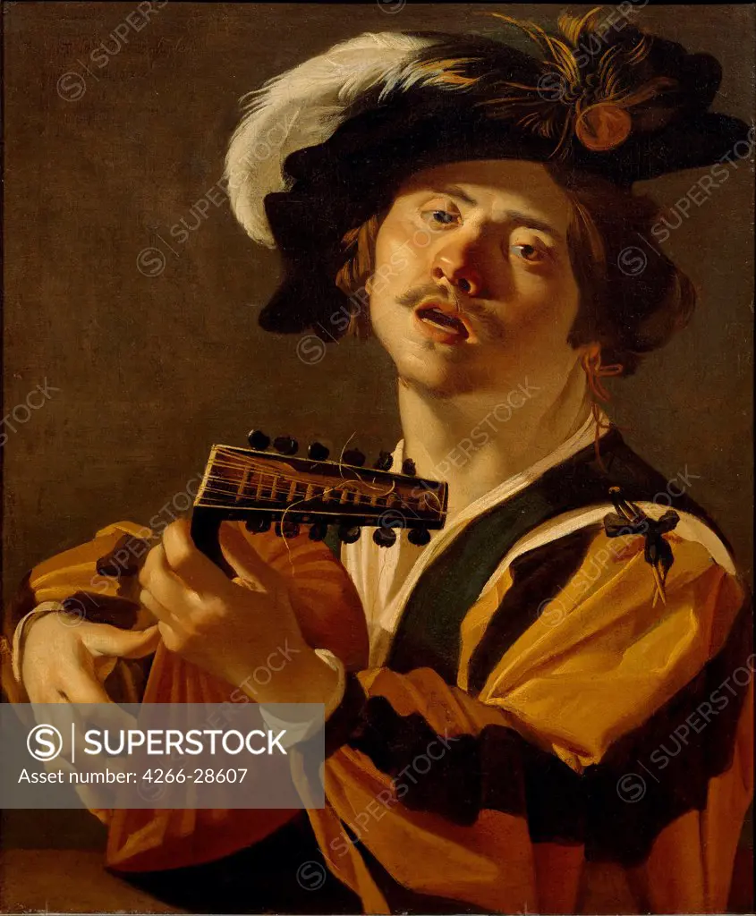 The Lute Player by Baburen, Dirck (Theodor), van (1595-1624) / Centraal Museum, Utrecht / 1622 / Holland / Oil on canvas / Music, Dance,Genre / 71,2x58,5