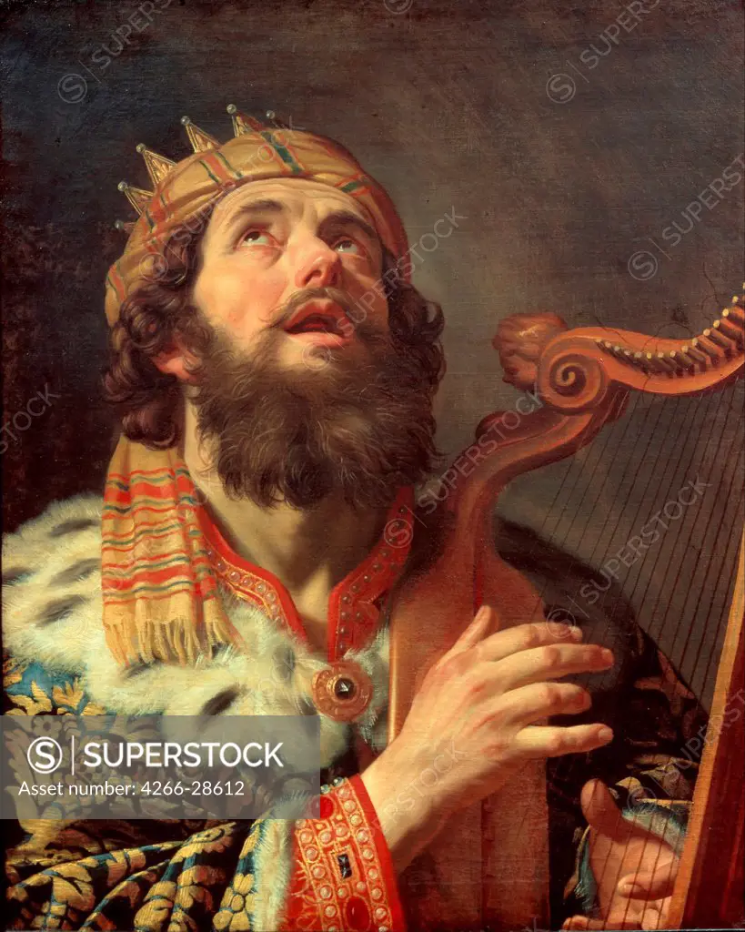 King David Playing the Harp by Honthorst, Gerrit, van (1590-1656) / Centraal Museum, Utrecht / 1622 / Holland / Oil on canvas / Bible / 81x65