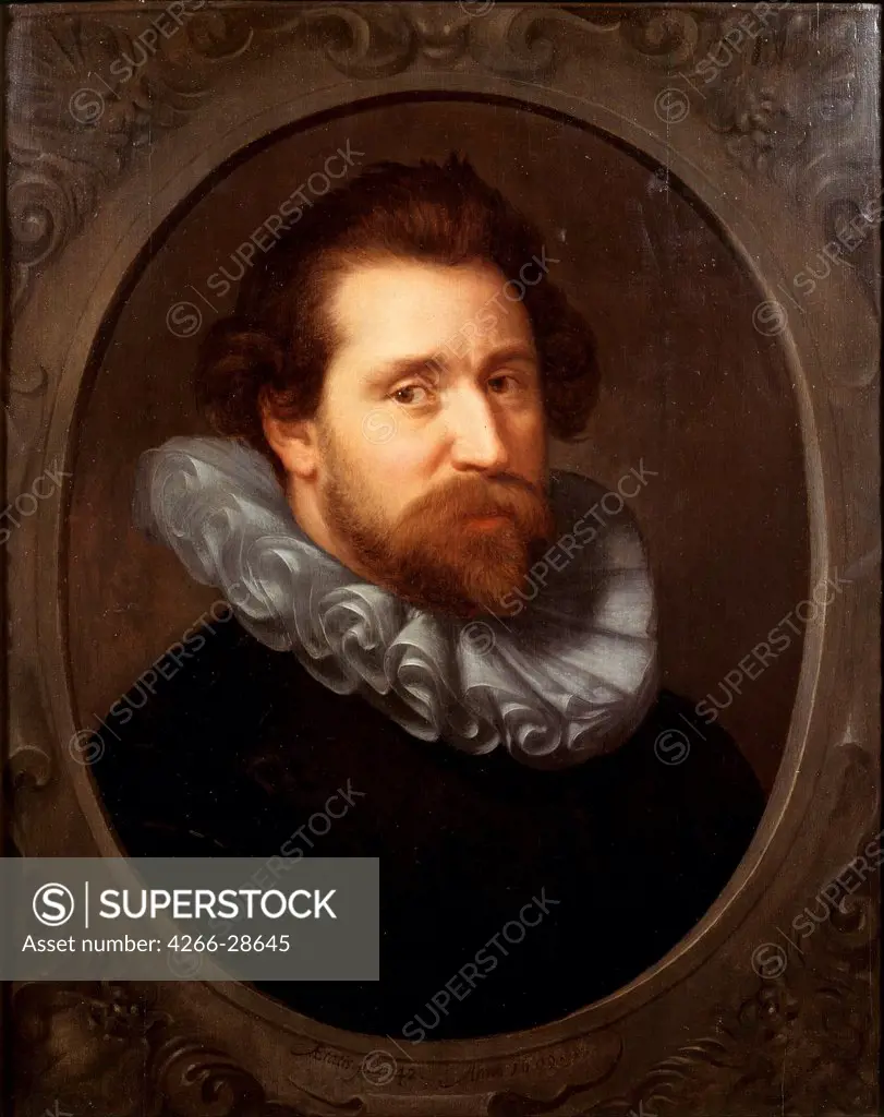 Portrait of Abraham Bloemaert (1566-1651) by Moreelse, Paulus (1571-1638) / Centraal Museum, Utrecht / 1609 / Holland / Oil on canvas / Portrait / 63,6x50,4