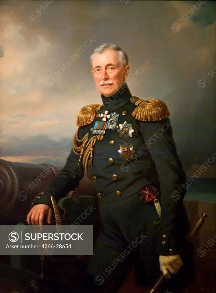 Prince Alexander Sergeyevich Menshikov (1787-1869) by Kruger, Franz (1797-1857) / State Hermitage, St. Petersburg / 1851 / Germany / Oil on canvas / Portrait / 140,5x102