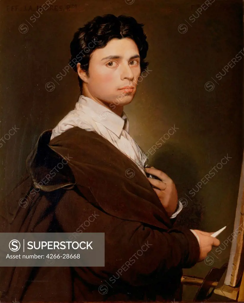 Self-portrait by Ingres, Jean Auguste Dominique (1780-1867) / Musee Conde, Chantilly / 1804 / France / Oil on canvas / Portrait / 77x61