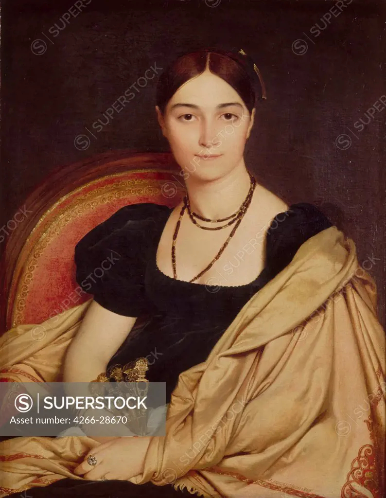 Portrait of Madame Duvaucey by Ingres, Jean Auguste Dominique (1780-1867) / Musee Conde, Chantilly / 1807 / France / Oil on canvas / Portrait / 76x59