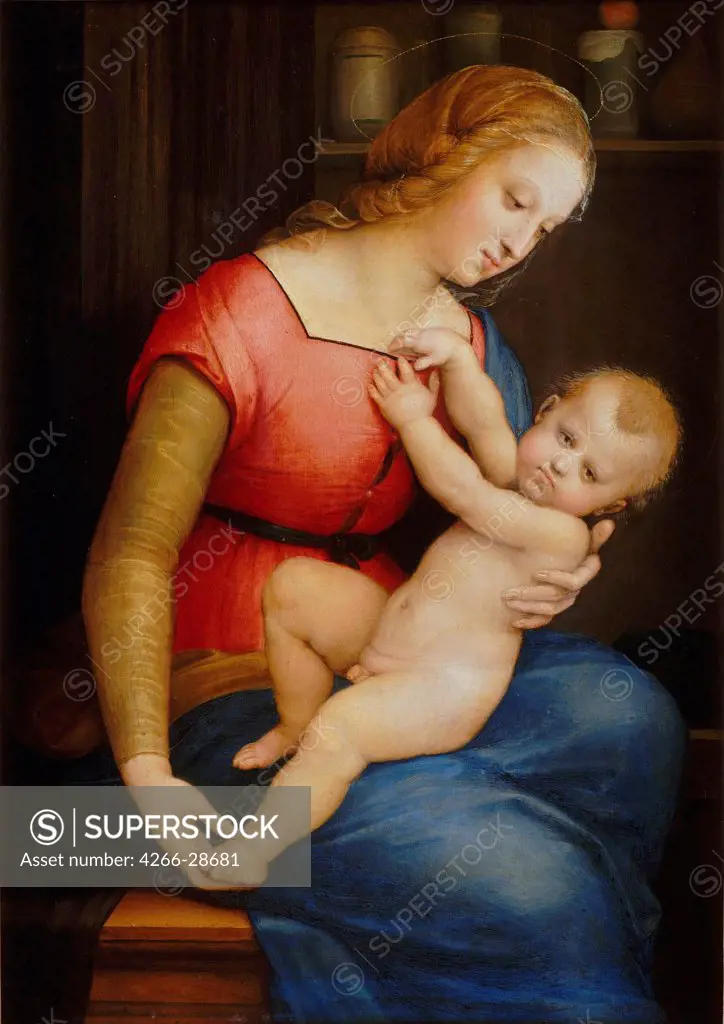 Madonna d'Orleans by Raphael (1483-1520) / Musee Conde, Chantilly / ca 1506-1507 / Italy, Roman School / Oil on wood / Bible / 31x23